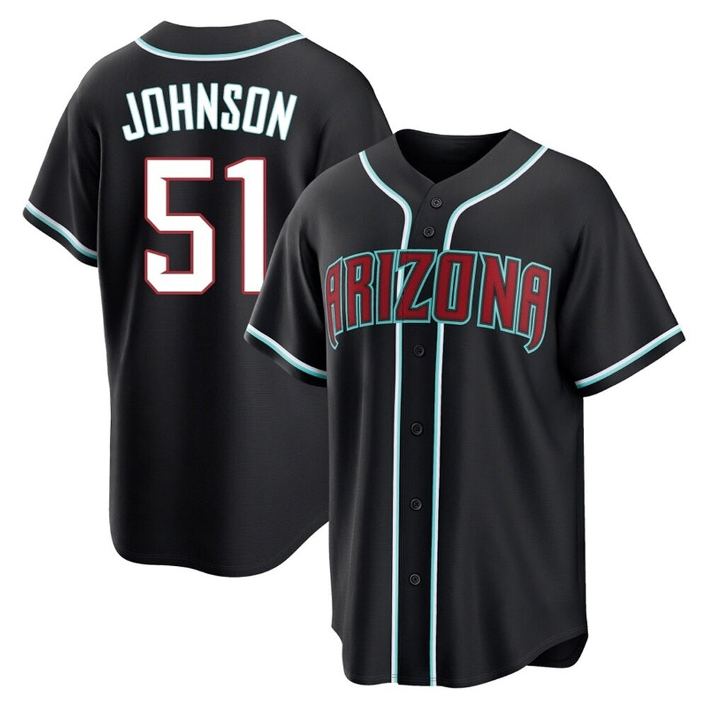 Arizona Diamondbacks #51 Randy Johnson Player Black Jereymy Home Game Stitched Jerseys