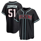 Arizona Diamondbacks #51 Randy Johnson Player Black Jereymy Home Game Stitched Jerseys