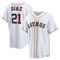 Houston Astros #21 Yainer Diaz White Jereymy Home Replica Jersey