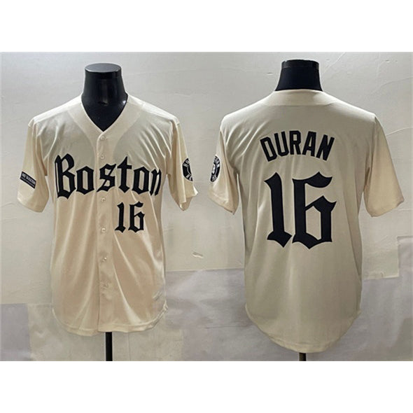 Boston Red Sox #16 Jarren Duran Cream Jereymy Gothic Vapor Limited Stitched Jersey