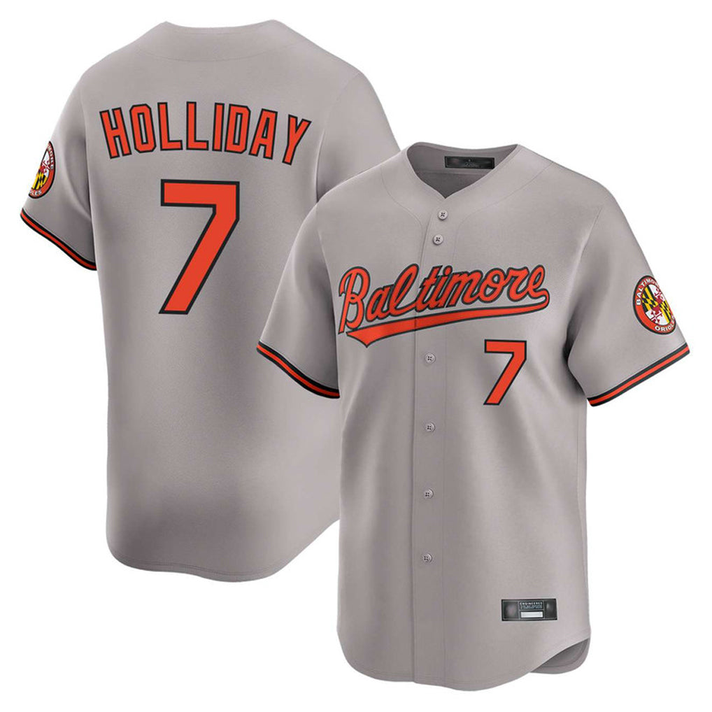 Baltimore Orioles #7 Jackson Holliday Player Gray Jereymy Limited Home Game Stitched Jerseys