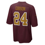W.Football Team #24 Antonio Gibson Burgundy Jereymy Alternate Player Game Jersey