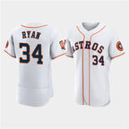 Houston Astros #34 Nolan Ryan White Jereymy 60th Anniversary Flex Base Stitched Jersey