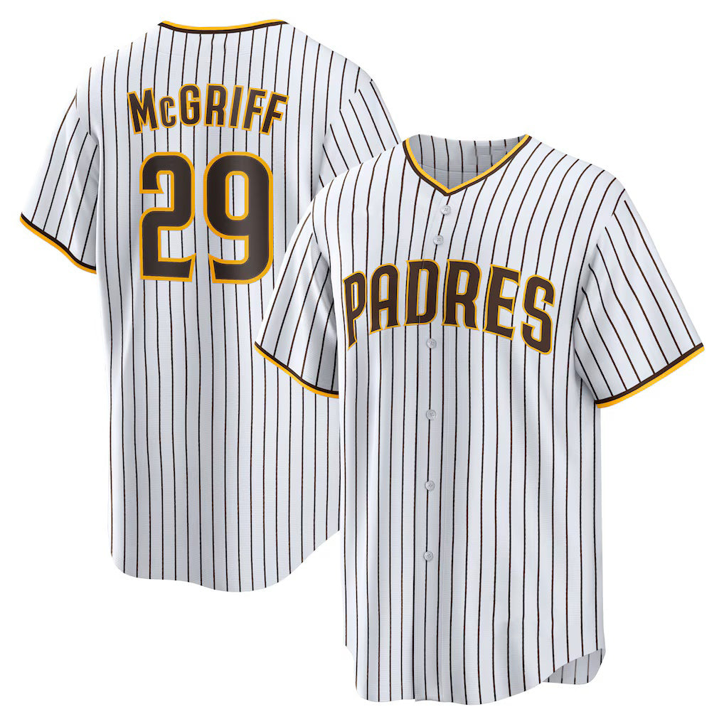 San Diego Padres #29 Fred McGriff White Jereymy Home Retired Player Replica Jersey