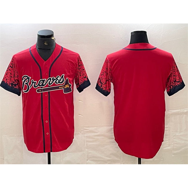 Atlanta Braves Blank Red Jereymy City Connect Cool Base Stitched Jersey