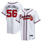 Atlanta Braves #56 Spencer Schwellenbach Player White Jereymy Home Game Stitched Jerseys