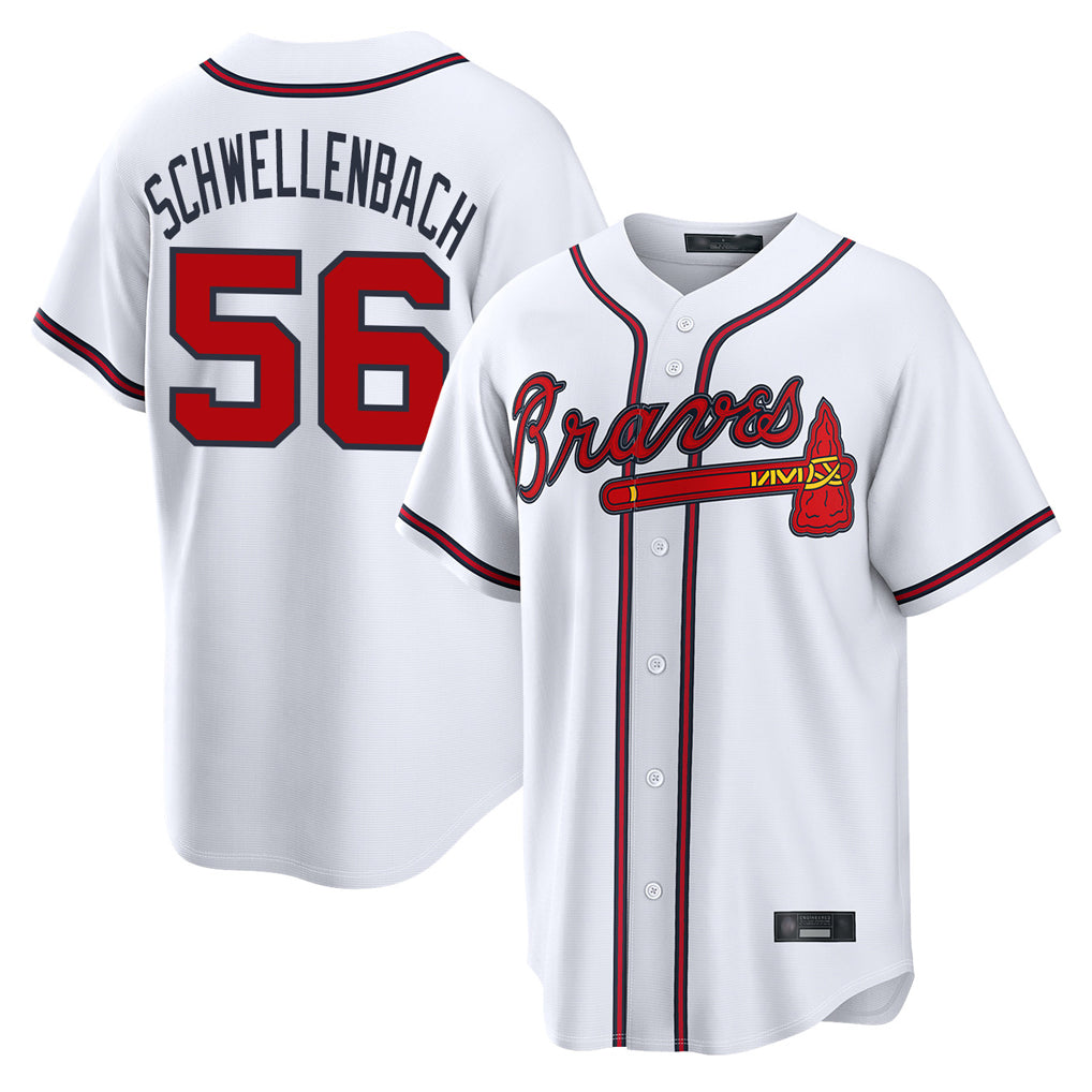 Atlanta Braves #56 Spencer Schwellenbach Player White Jereymy Home Game Stitched Jerseys