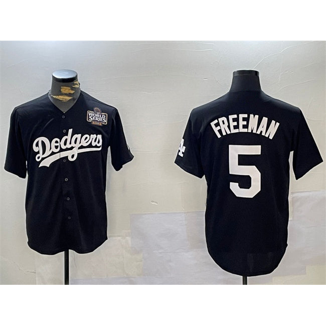 Los Angeles Dodgers #5 Freddie Freeman Black Jereymy 2024 World Series Cool Base Stitched Jersey 2