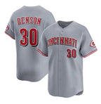 Cincinnati Reds #30 Will Benson Gray Jereymy Road Limited Stitched Jersey