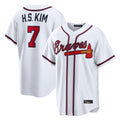 Atlanta Braves #7 Ha-Seong Kim Player White Jereymy Home Game Stitched Jerseys