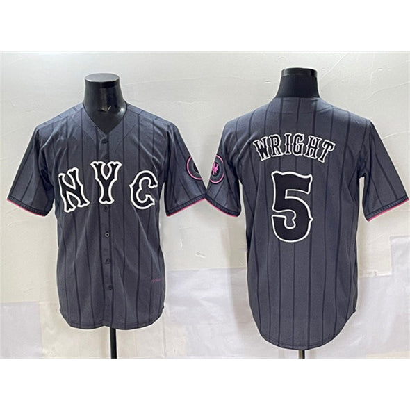 New York Mets #5 David Wright Navy Jereymy City Connect Stitched Jersey