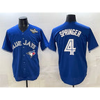 Toronto Blue Jays #4 George Springer Navy Jereymy 2025 World Series Home Cool Base Stitched Jersey