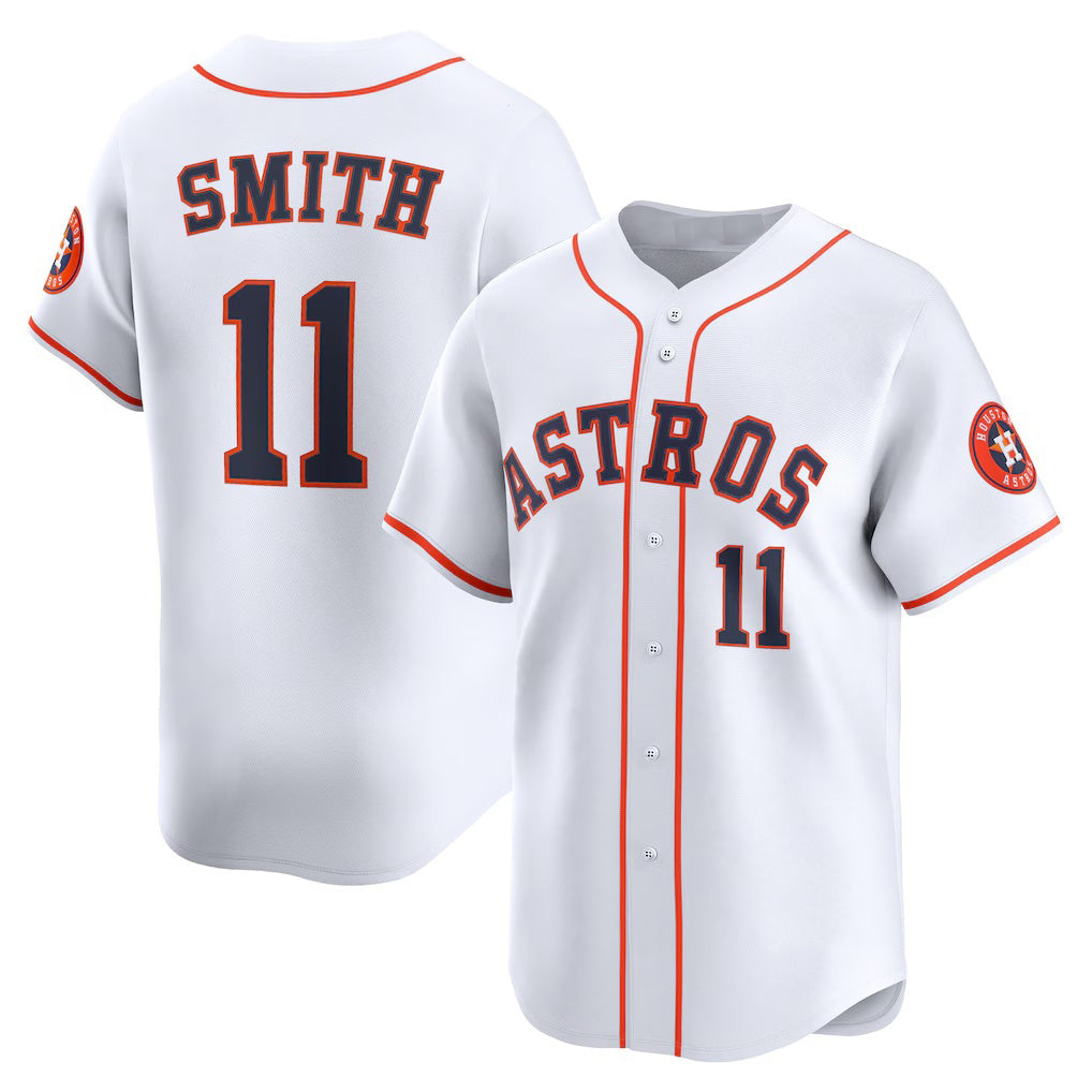 Houston Astros #11 Cam Smith White Jereymy Home Limited Player Jersey