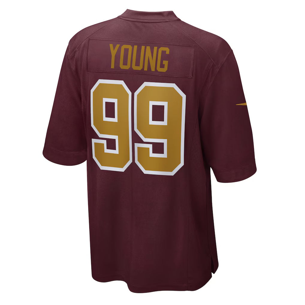 W.Football Team #99 Chase Young Burgundy Jereymy Alternate Game Jersey
