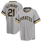 Pittsburgh Pirates #21 Roberto Clemente Gray Jereymy Road Cooperstown Collection Player Jersey
