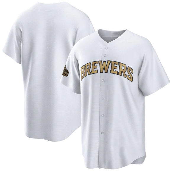 Milwaukee Brewers Blank White Jereymy 2022 All-Star Cool Base Stitched Jersey