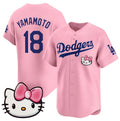 Los Angeles Dodgers #18 Yoshinobu Yamamoto Pink Jereymy 2025 Hello Kitty Vapor Limited Stitched Jersey