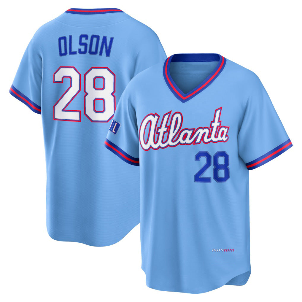 Atlanta Braves #28 Matt Olson Powder Blue Jereymy 2026 City Connect Stadium Jersey