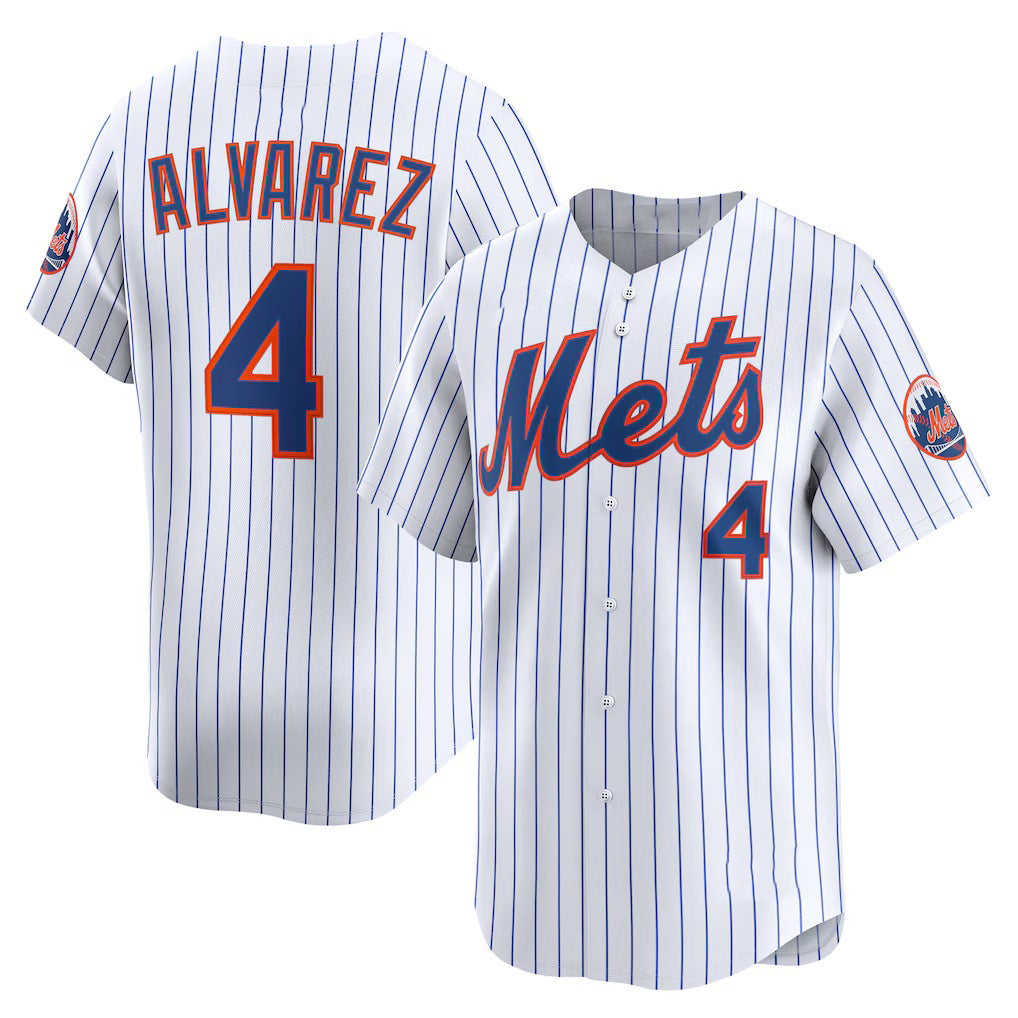 New York Mets #4 Francisco Alvarez White Jereymy Home Limited Player Jersey