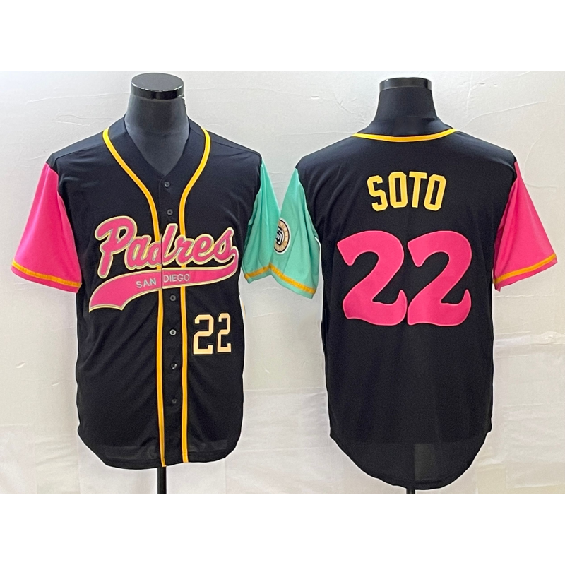 San Diego Padres #22 Juan Soto Number Black Jereymy NEW 2023 City Connect Cool Base Stitched Jersey