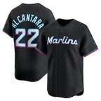 Miami Marlins #22 Sandy Alcantara Black Jereymy Alternate Limited Player Jersey