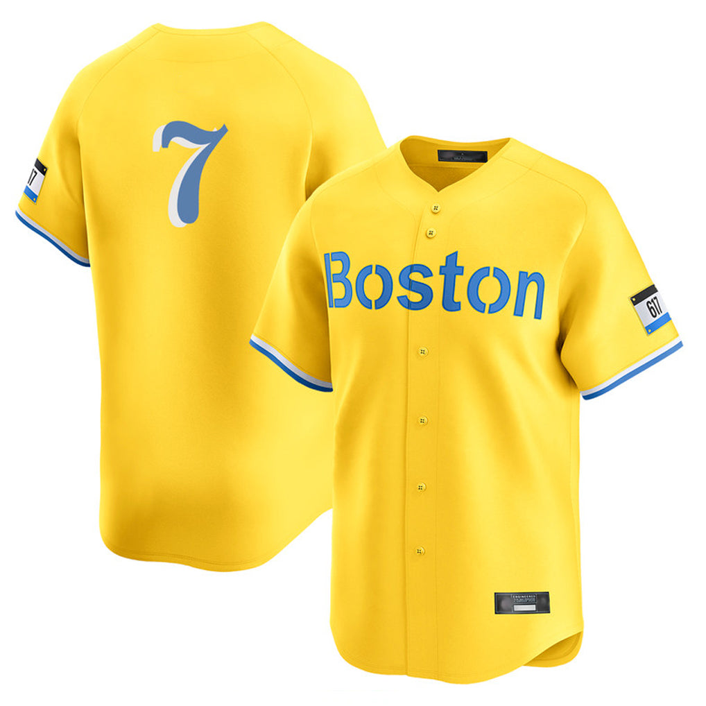 Boston Red Sox #7 Masataka Yoshida Player Yellow Jereymy Limited Home Game Stitched Jerseys1