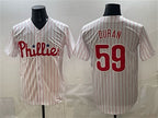 Philadelphia Phillies #59 Jhoan Dur¨¢n White Jereymy Cool Base Stitched Jersey