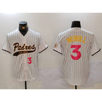 San Diego Padres #3 Jackson Merrill white Jereymy Cool Base Stitched Jerseys