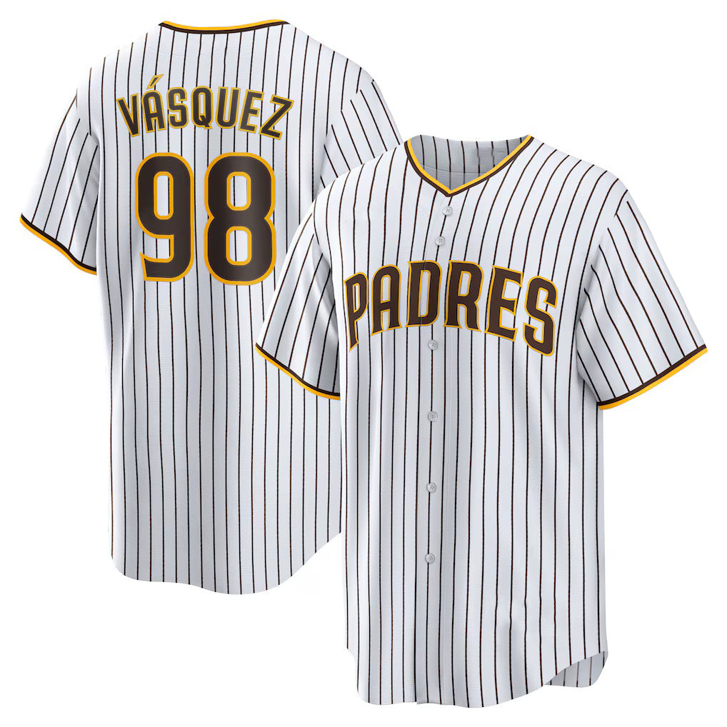 San Diego Padres #98 Randy Vasquez White Jereymy Home Replica Jersey