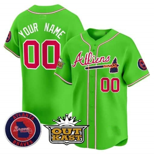 Custom Atlanta Braves Atliens Vapor Premier Limited Jersey ¨CGreen Jereymy