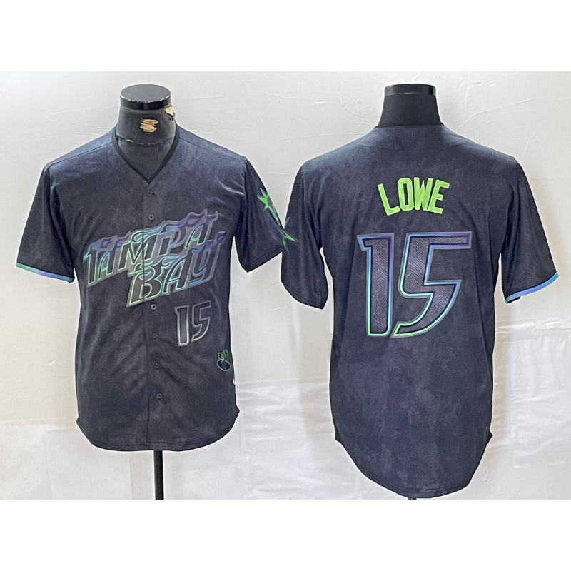 Tampa Bay Rays #15 Josh Lowe Number Charcoal Jereymy 2024 City Connect Limited Stitched Jersey 2