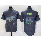 Tampa Bay Rays #15 Josh Lowe Number Charcoal Jereymy 2024 City Connect Limited Stitched Jersey 2