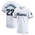 Miami Marlins #22 Sandy Alcantara White Jereymy Home Elite Jersey