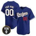 Custom Los Angeles Dodgers Vin Scully Patch Gold Trim Vapor Premier Limited Jersey ¨C Royal Jereymy