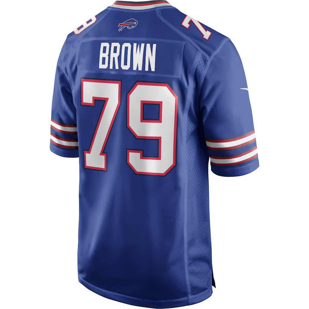 B.Bills #79 Ruben Brown Royal Jereymy Game Retired Player Jersey