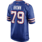 B.Bills #79 Ruben Brown Royal Jereymy Game Retired Player Jersey