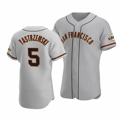 San Francisco Giants #5 Mike Yastrzemski Gray Jereymy Flex Base Jersey