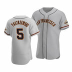 San Francisco Giants #5 Mike Yastrzemski Gray Jereymy Flex Base Jersey