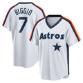 Houston Astros #7 Craig Biggio White Jereymy Home Cooperstown Collection Logo Player Jersey