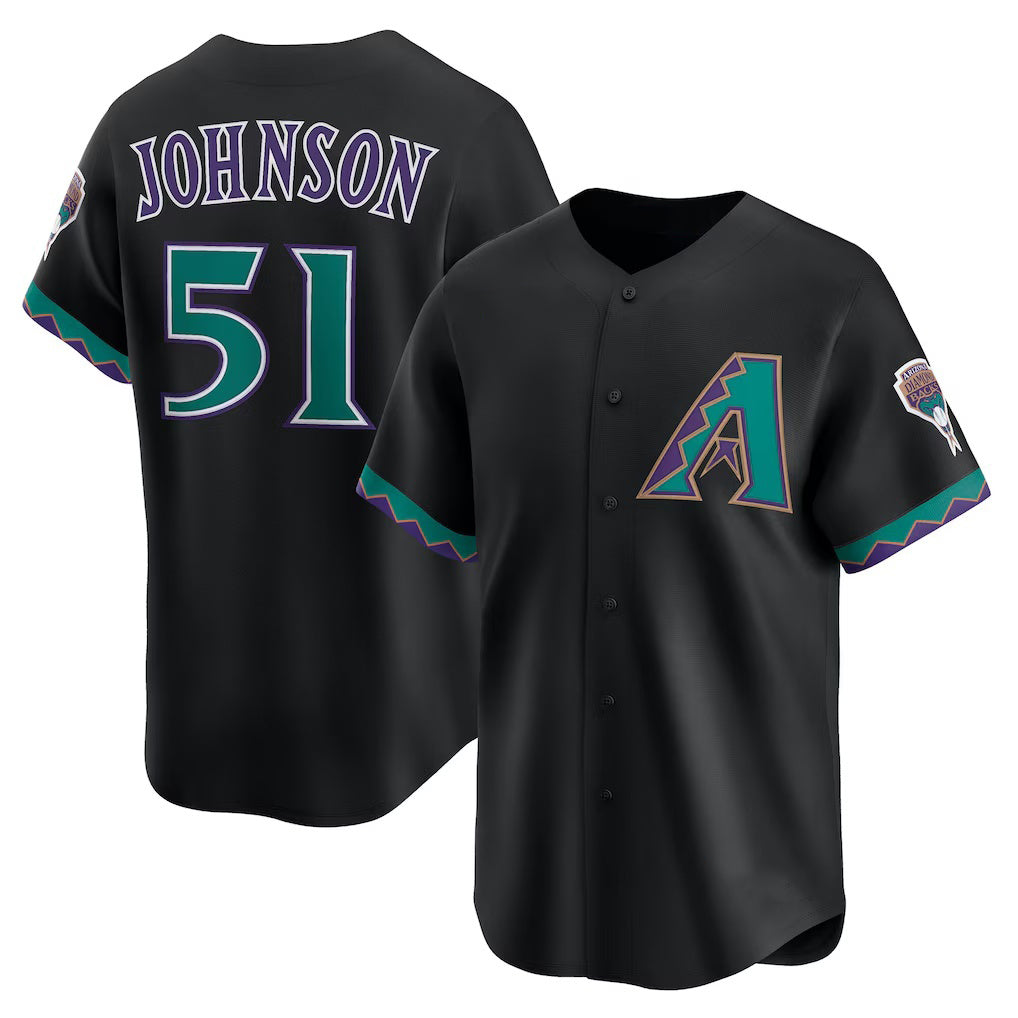 Arizona Diamondbacks #51 Randy Johnson Black Jereymy Throwback Cooperstown Collection Limited Jersey
