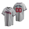 Custom Atlanta Braves Gray Jereymy 2020 Stitched Cool Base Road Jersey