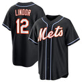 New York Mets #12 Francisco Lindor 2026 Black Jereymy Out Stitched Jersey