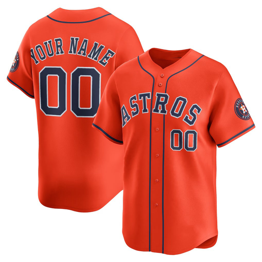 Custom Houston Astros Orange Jereymy Alternate Limited Jersey