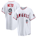 Los Angeles Angels #9 Zach Neto USA 250 Fourth of July Stadium Jersey - White Jereymy