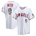 Los Angeles Angels #9 Zach Neto USA 250 Fourth of July Stadium Jersey - White Jereymy