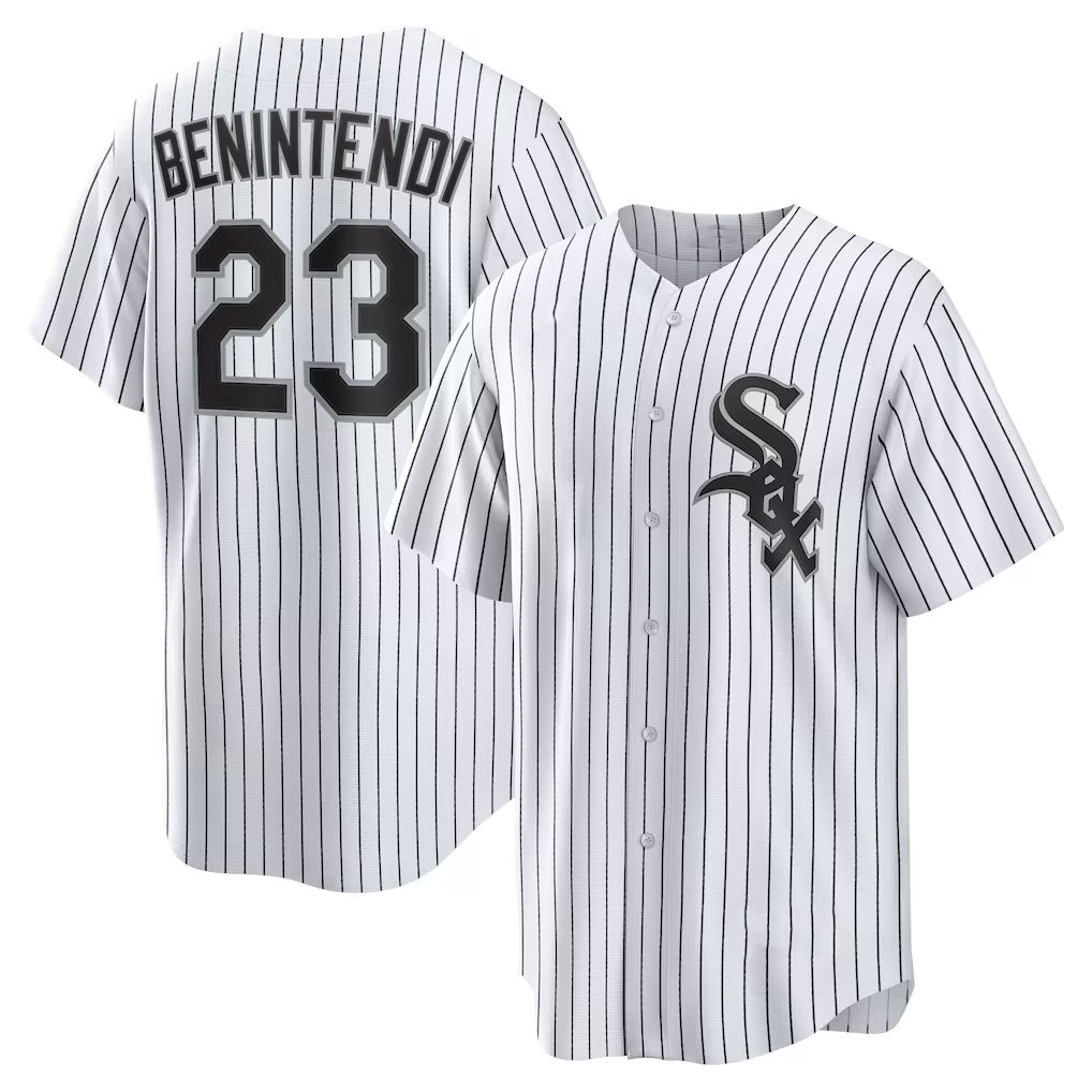 Chicago White Sox #23 Andrew Benintendi White-Black Jereymy Home Official Player Jersey