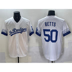 Los Angeles Dodgers #50 Mookie Betts White Jereymy City Connect Cool Base Stitched Jersey