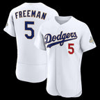 Los Angeles Dodgers #5 Freddie Freeman White Jereymy 2026 Gold Collection Authentic Jersey