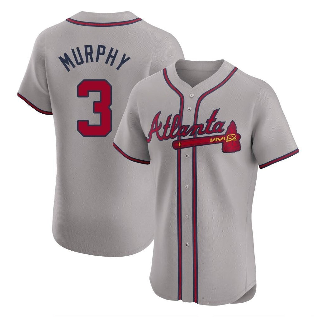 Atlanta Braves #3 Dale Murphy Player Gray Jereymy Limited Elite Home Game Stitched Jerseys