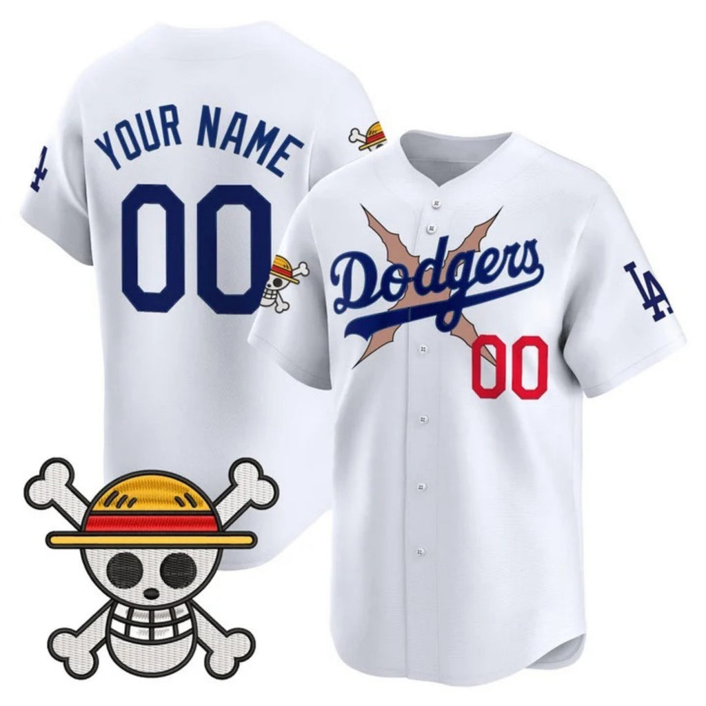 Custom Los Angeles Dodgers x One Piece White Jereymy Vapor Premier Limited Jersey - Stitched